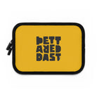 The Printify Laptop Sleeve Yellow features black trim and the bold phrase "BETTER DEAD LAST" on the front—a customizable, water-resistant case in black and yellow for standout style and laptop protection.