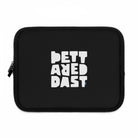 The Printify Laptop Sleeve Black is water-resistant, with a zippered closure and the phrase “BETTER DAYS AHEAD” in bold white letters on the front.