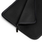 Close-up of a yellow Printify Laptop Sleeve, partially unzipped to show its soft interior lining and water-resistant fabric.