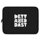 The Printify Laptop Sleeve Black is a water-resistant zippered case featuring "BETTER DEAD LAST" in bold white block letters on the front.