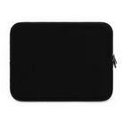 The Printify Laptop Sleeve is a black rectangular, water resistant case displayed against a white background, combining style and protection for your device.