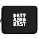 The black Laptop Sleeve by Printify features "BETTA RED THAN DEAD" in bold white letters, combining style and water-resistant protection for your device.